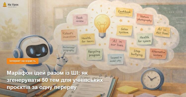Марафон ідей разом із ШІ: як згенерувати 50 тем для учнівських проєктів за одну перерву