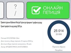 Електронна петиція щодо підвищення І т.р. ЄТС до 3600 грн набрала – 25 тисяч голосів!