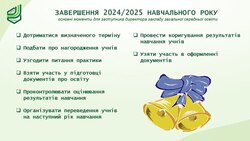Завершення 2024/2025 навчального року. На що звернути увагу заступнику директора школи