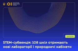 STEM-cубвенція: 108 шкіл отримають нові лабораторії та природничі кабінети