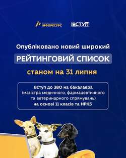 Вступ 2025: опубліковано новий широкий рейтинговий список
