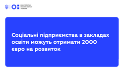 Соціальні підприємства в закладах освіти можуть отримати 2000 євро на розвиток