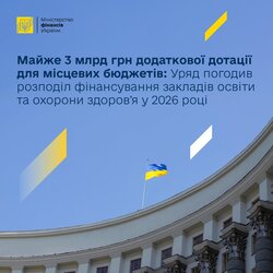 Майже 3 млрд грн додаткової дотації для місцевих бюджетів: Уряд погодив розподіл фінансування закладів освіти та охорони здоров’я у 2026 році