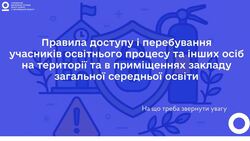 Правила доступу і перебування учасників освітнього процесу та інших осіб на території та в приміщеннях закладу загальної середньої освіти