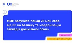 МОН залучило понад 25 мільйонів євро від ЄС на безпеку та модернізацію закладів дошкільної освіти