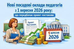 Нові посадові оклади педагогів із 1 вересня 2026 року: що передбачає проєкт постанови
