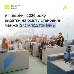 Мінфін: У І півріччі 2026 року видатки на освіту становили майже 273 млрд гривень