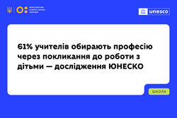 61% учителів обирають професію через покликання до роботи з дітьми — дослідження ЮНЕСКО