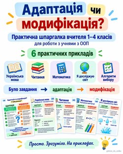 Адаптація чи модифікація? Практична шпаргалка вчителя 1–4 класів