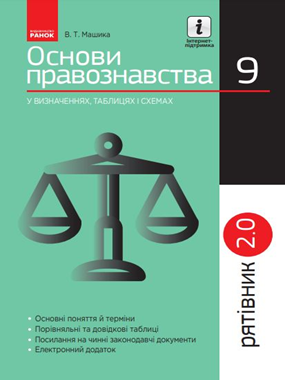Рятівник 2.0. Основи правознавства у визначеннях, таблицях і схемах. 9 клас